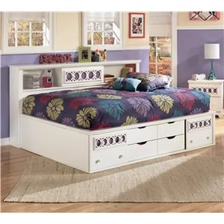 Full Bedside Bookcase Daybed with Customizable Color Panels